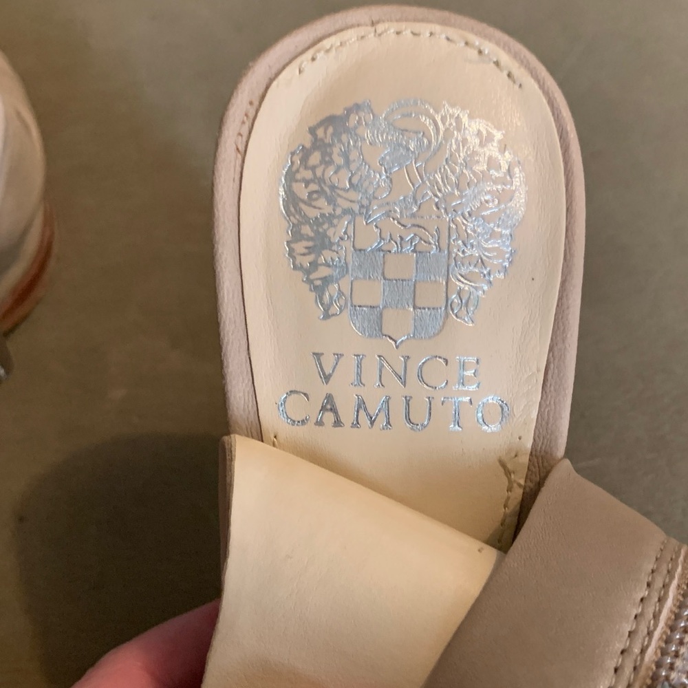 Vince Camuto Cream Ruched Slingback Heels